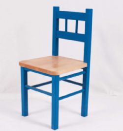 2 CHAISES POUR ENFANT EN BOIS - BLEU